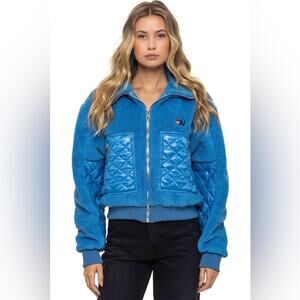 NWT - Aviator Nation - Teddy Full Zip Jacket - Ocean